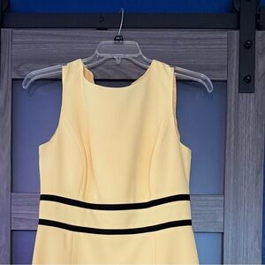 Elegant Yellow Dress with Black Accents